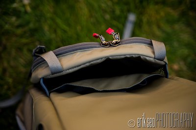 Clik Elite Volt Camera Backpack Review Newschoolers Top View Of The Opened Front Pocket Clik Elite Volt Room To Stuff Cables Water A Frisbee Iphone Ipod Ipad Imac I Wver Extras You