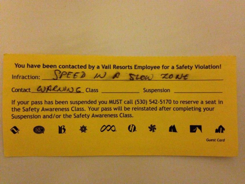 Slow Zones and Speeding Tickets - A Vail Tale