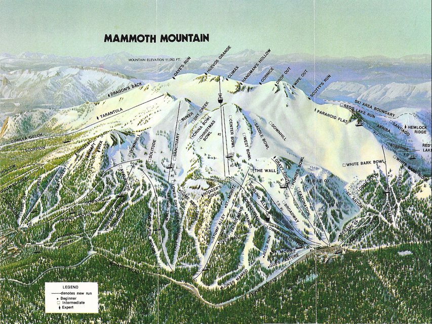 Trail Maps Then And Now: Mammoth, Vail & Killington