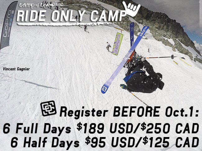 Camp of Champions. Summer Ski Camp for $95USD/$125CAD. WHAT!?