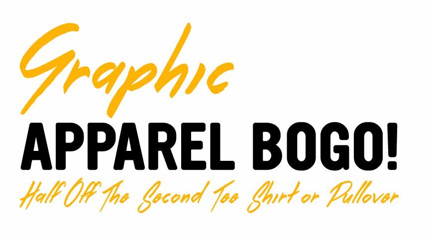 Buy 1 Get 1 Half Priced Apparel