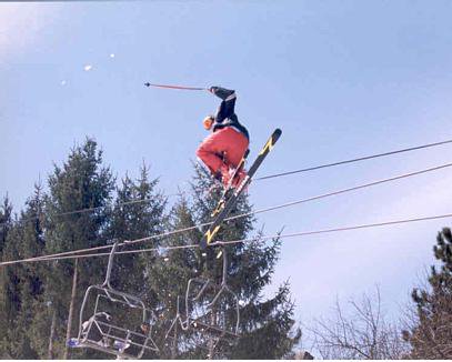 Nate Hammersly a spin with a grab unsure how big of the spin  at Tyrol Basin End of Season Comp 2002