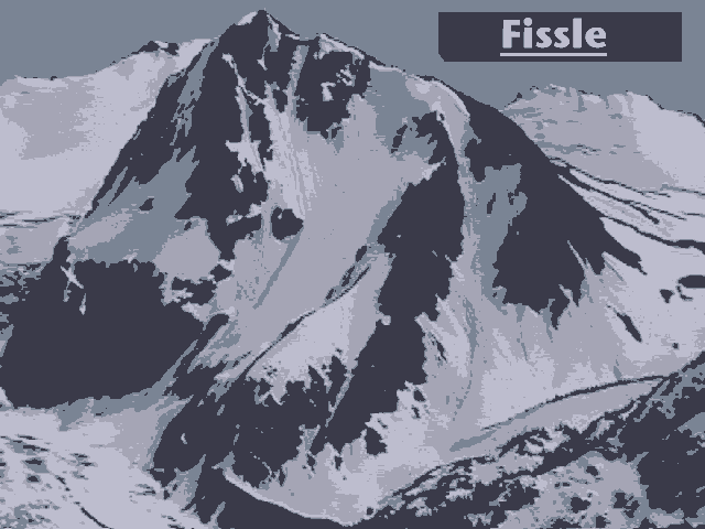 Fissle mountain in summer cartoon style