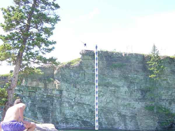 Cork 9 off an 80 foot cliff