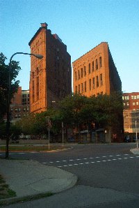 Sunset pictures of two cool buildings