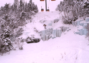 Hucking the waterfall, Stowe VT