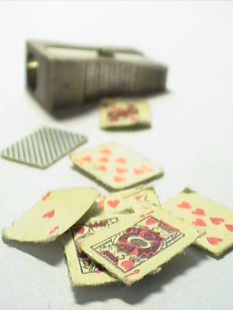 tiny playing cards...