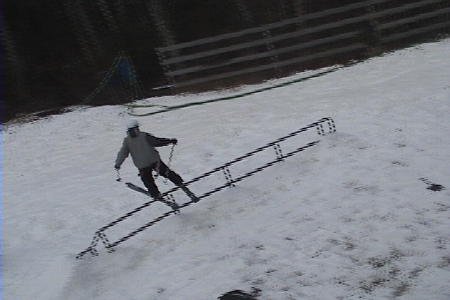 Rail slide from high angle