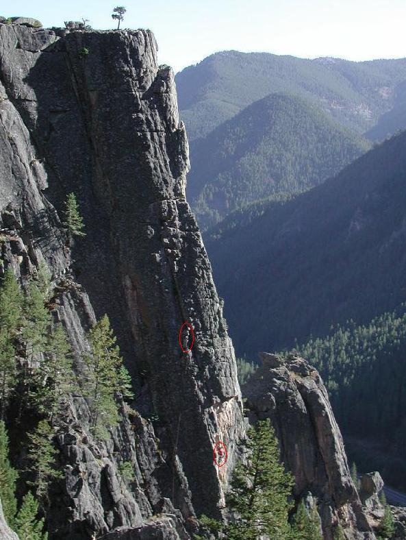 This is a shot of my friend and I on a route called "Pineapple Thunderpussy" in Gallatin Canyon, MT