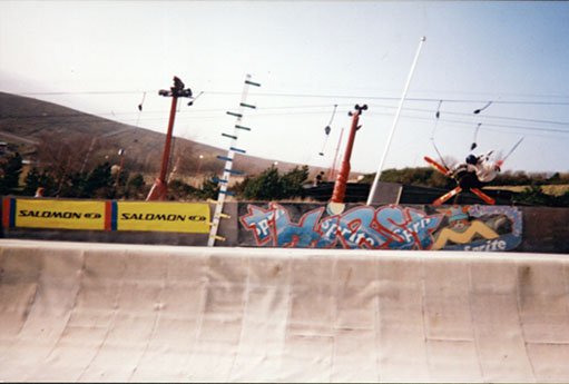 View of ski village halfpipe