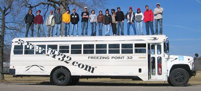Most of the Freezing Point Team on the BUS!!!