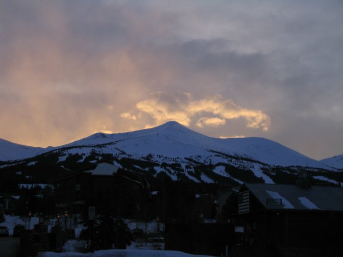 peak of breckenridge at dusk