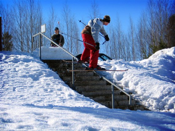 Lipslide on handrail