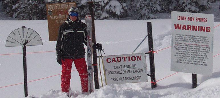 Leaving the Jackson Hole Ski Area Boundary