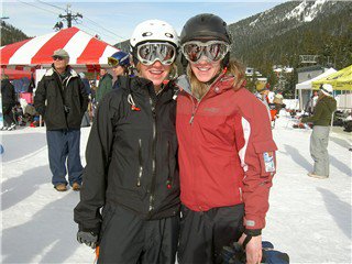 my twin sista and me at the stevens superpipe comp. - im in all black and shes about 9 years older t