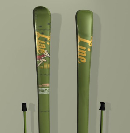 3d skis w/ highlights and better lighting