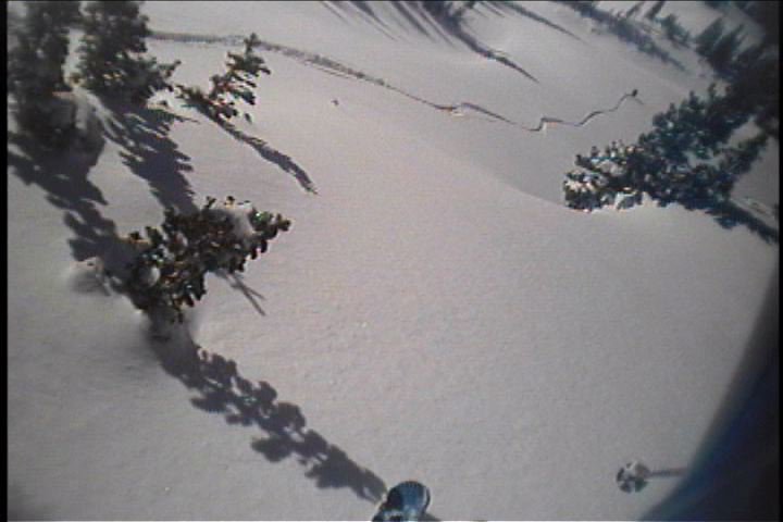 Shot from helmet camera, first tracks