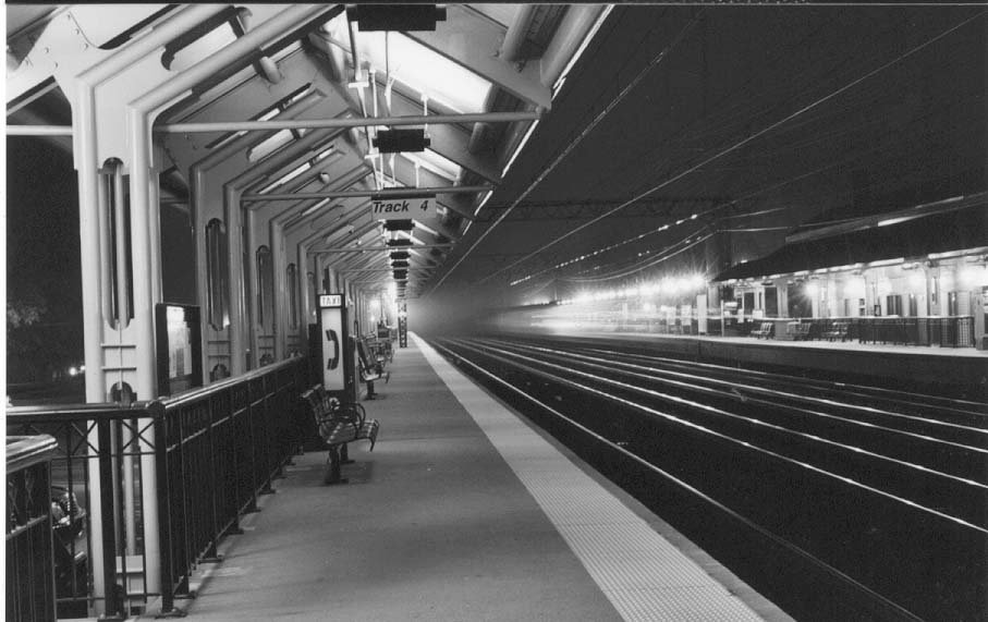 train leaving- blurred by long exposure