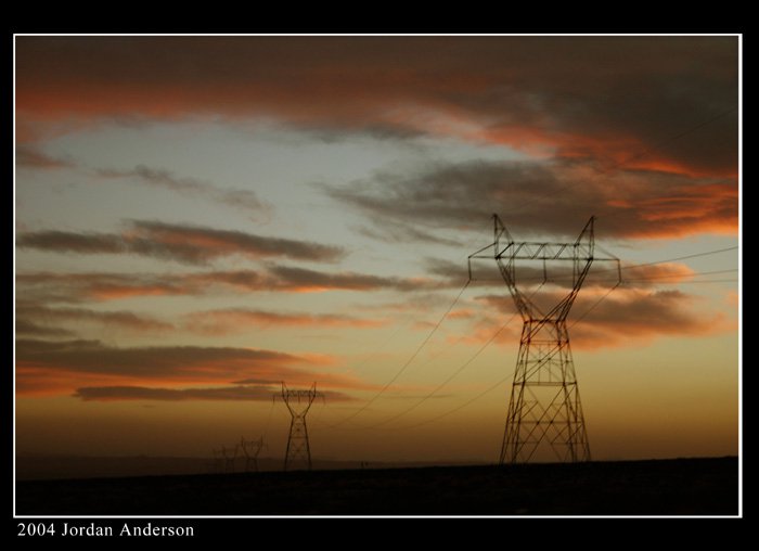 Powerlines at sunset