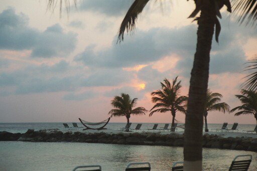 Sunset on beach in Aruba