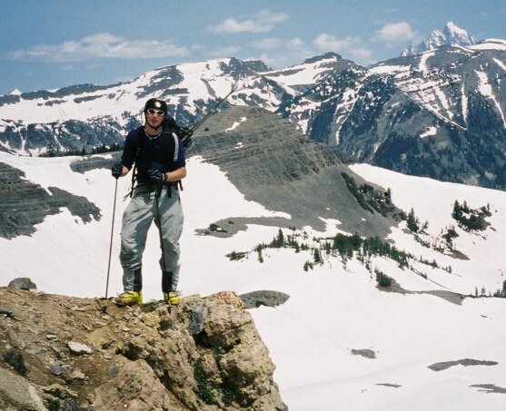 Close up...skiied the line behind me..note the Grand Teton inthe background..spectacular!