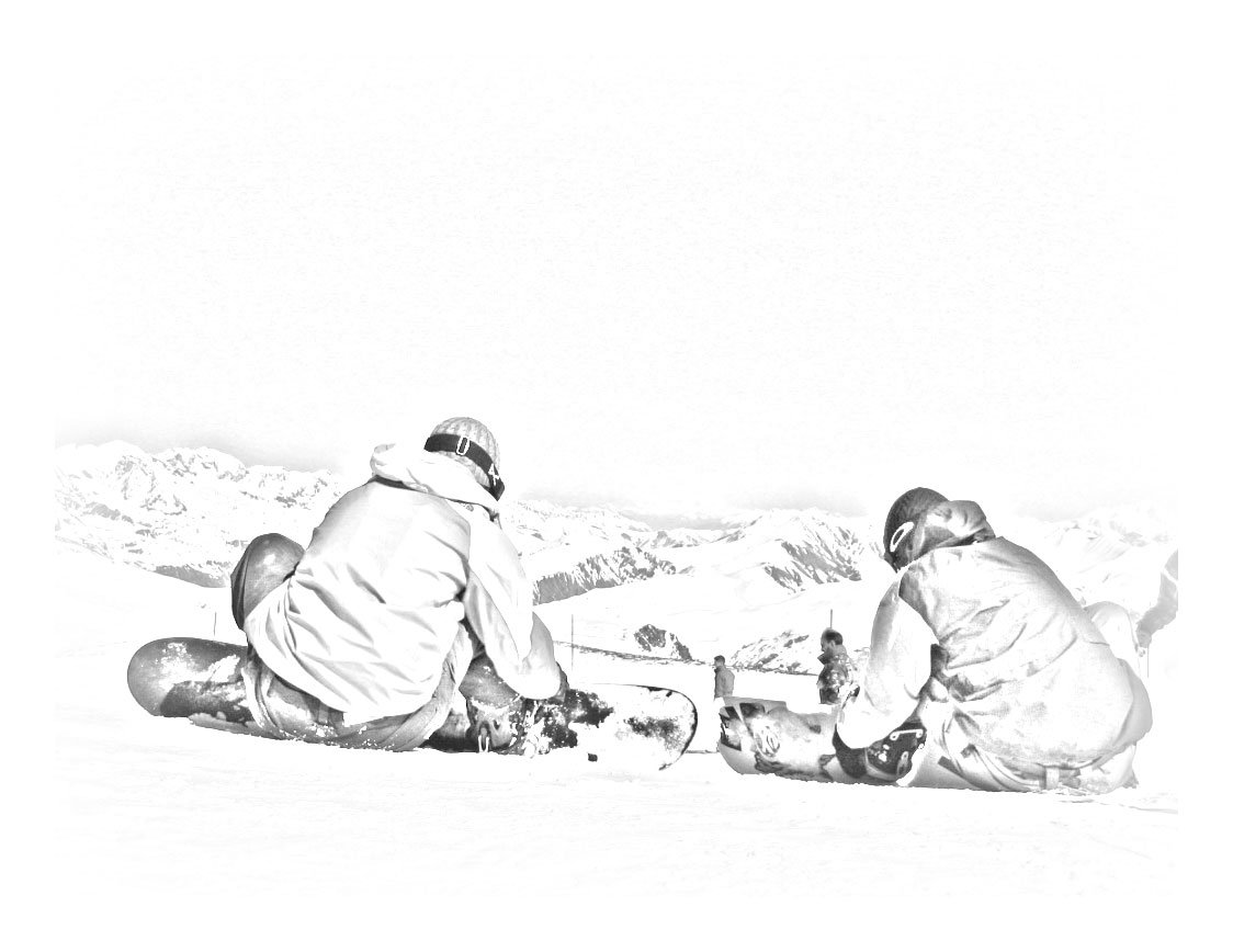 First lifts, Les Deux Alpes, France - sketch effect