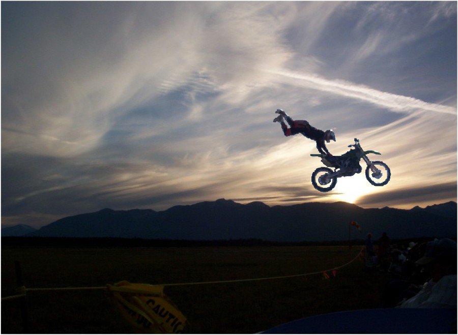 Dirtbike Vector Sunset Background