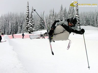 Hitting up the silver star halfpipe with a mute (photo taken early)