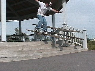 nose slide down a picnic table