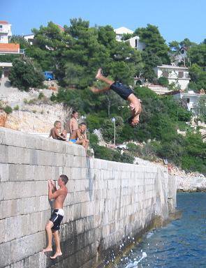 Back flip from a wall in Croatia