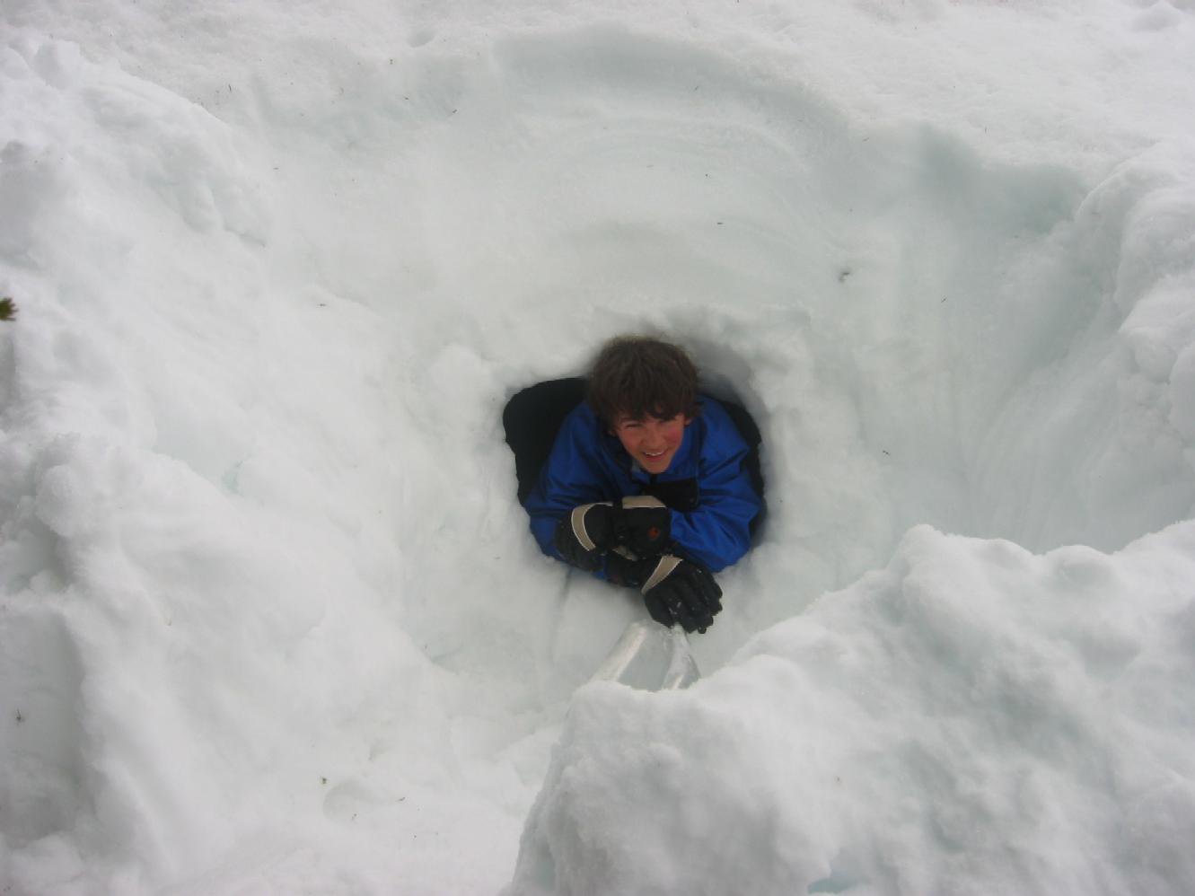 Head Through Snow-Cave