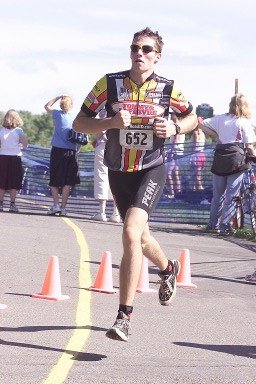 Halfway through the run...my first tri...