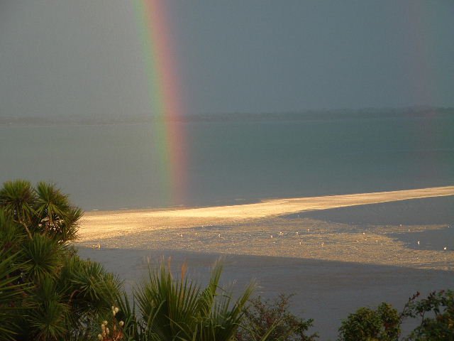 rainbow on the sand bar...