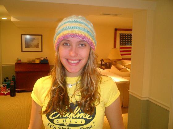 the FIRST hat i ever knitted!!