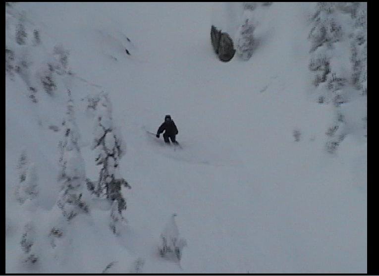 Skiing Hidden Rock Chute