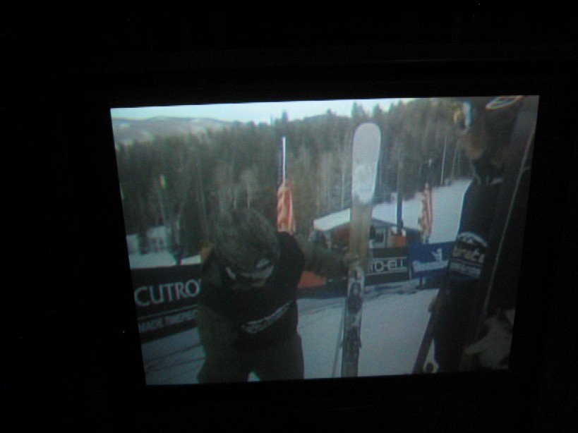 picture of Pep's skis from ultimate bumps and jumps..CBS Sports