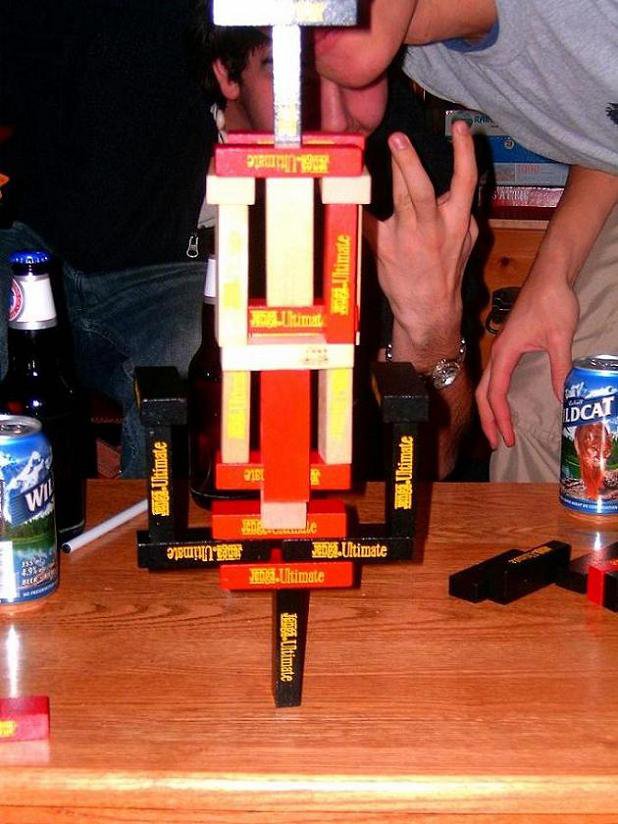 This was the craziest jenga related...thing ever . Look from the bottom up.