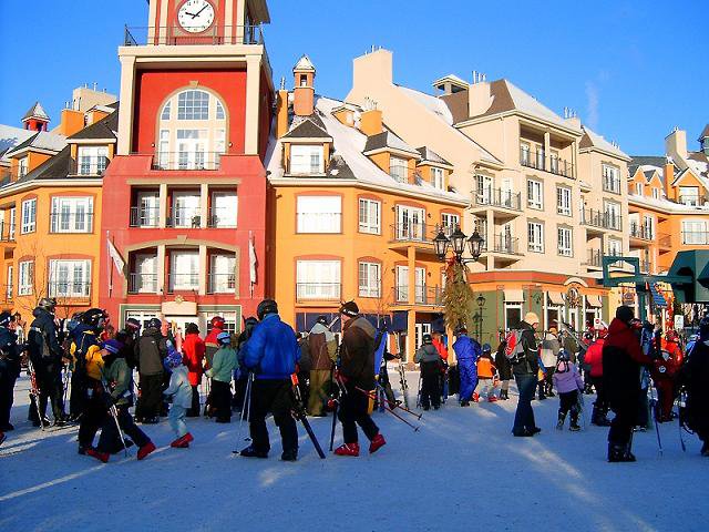 At the very bottom of Tremblant village, in color.