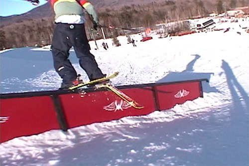 Who slides rails with a broken ski?