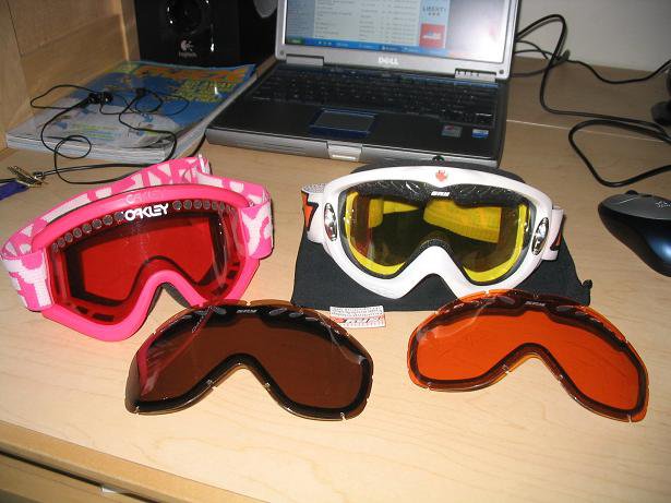 spy and oakley goggles for sale w/extra lenses