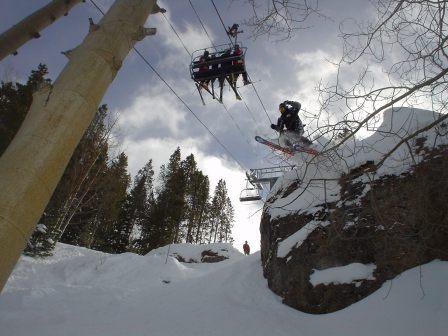 Fun little air....think the people on the lift are liking it?