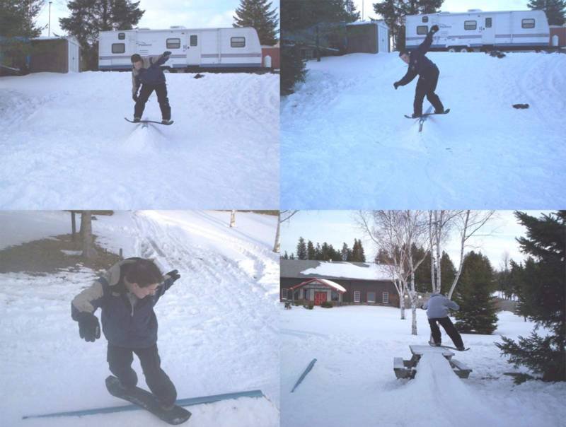 snowskate jibbing