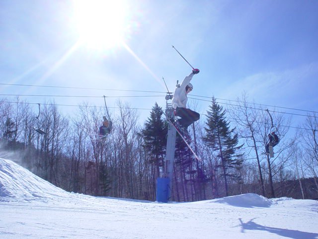 A nice full day of Terrain Park skiing with tailgrabs and some attempted 180s.