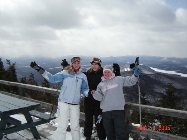 top of the gondola at whitface... with my broken wrist.. ouch