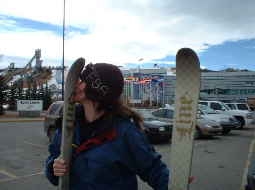 i love new skis....and how badly cop is melting in the background
