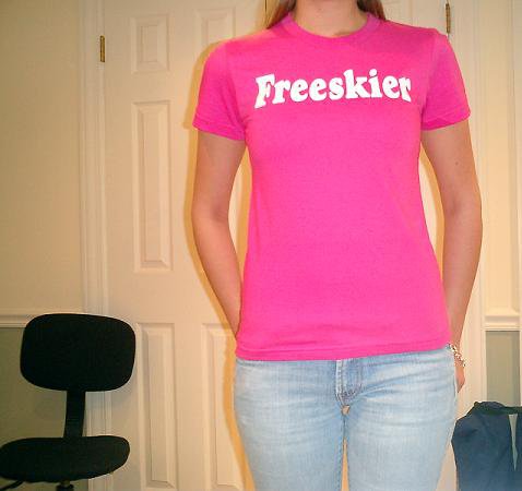 " Freeskier " shirt i had made for the girls