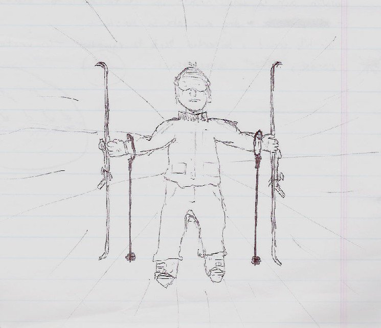 Little Picture of a Skier I Doodled in Class