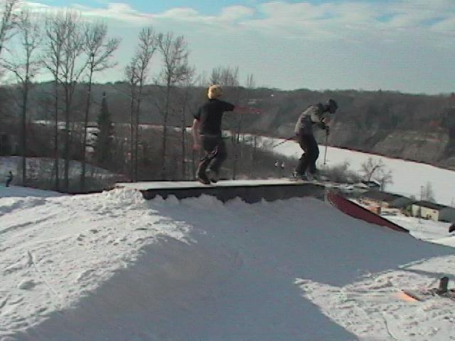 Being chased by a snowboarder. (Bad Quality)