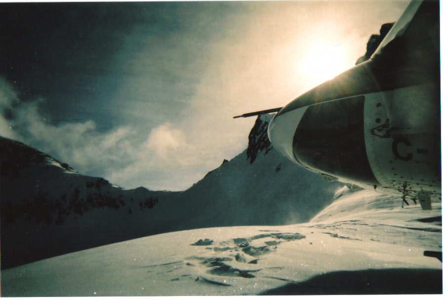 cool shot I took of the heli at the end of the day. (disposable camera)