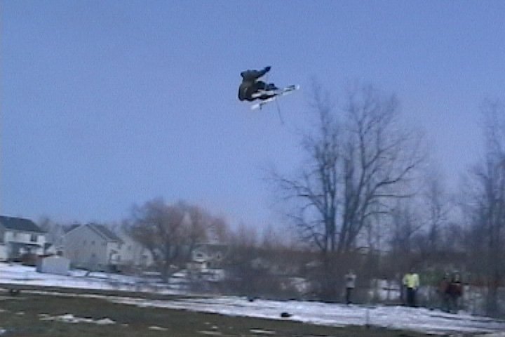 mid air over the 65 foot gap
